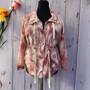 💕4/$40 Lightweight rose tie dye anorak windbreaker jacket xl 0x Maurices